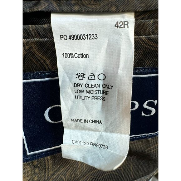 Chaps Mens Corduroy Blazer Jacket 42R Brown With Paisley Lining - Picture 3 of 14